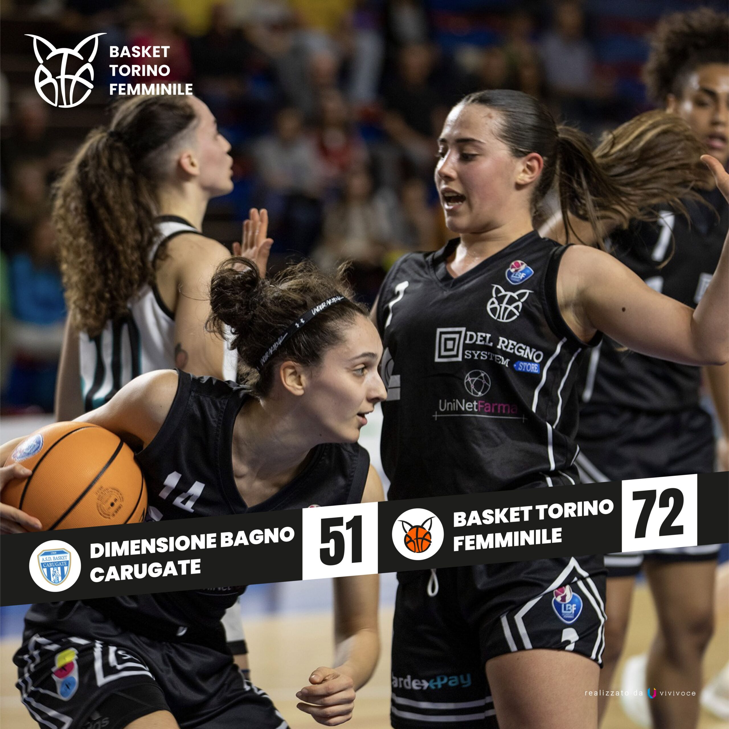 Dimensione Bagno Carugate - Basket Torino Femminile Punteggio partita 51-72